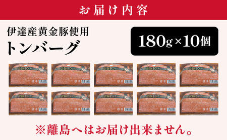 伊達産黄金豚使用【トンバーグ】180g×10個セット