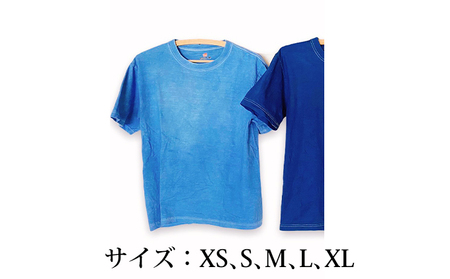 藍染めTシャツ（薄藍） Mサイズ