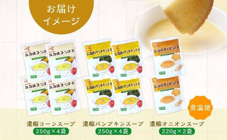 北海道 北海道産野菜 濃縮 スープ 詰め合わせ 10袋 コーン パンプキン オニオン 希釈  レトルト インスタント ペースト 朝食 朝ごはん 軽食 簡単 クレードル 送料無料