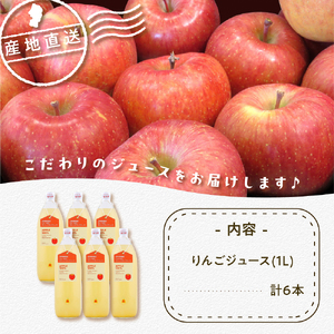 オリジナル りんご ジュース 6本 入り 100%ストレート 山形 天童 07-03-062