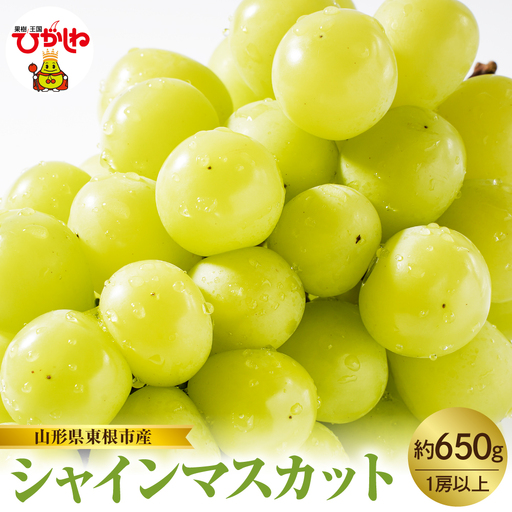 【2026年産 先行予約】山形県東根市産 シャインマスカット 約650g hi074-015 令和8年産 2026年産 ふるさと納税 フルーツ 果物 くだもの シャインマスカット 期間限定 冷蔵配送 先行予約 先行受付 取り寄せ グルメ ご当地 特産 産地 直送 送料無料 東北 山形 東根市 人気