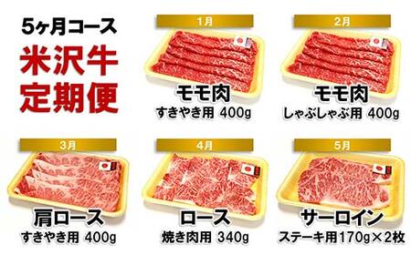 《定期便5回》 米沢牛定期便 味わい 5か月コース 《令和8年1月開始》『(株)肉の旭屋』 山形県 南陽市 [1155]