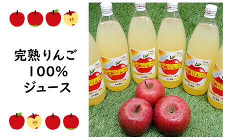 山形県南陽市の完熟りんご100％ジュース 6本セット 『船中農園』 山形県 南陽市 [1257]