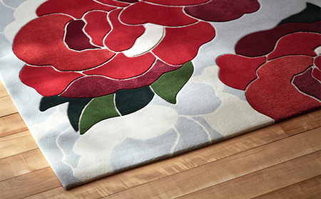 【山形緞通】牡丹 (XS) [絨毯 じゅうたん ラグ カーペット oc-jtbte]