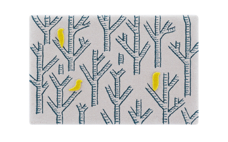 【山形緞通】birds in the forest (XS) [絨毯 じゅうたん ラグ カーペット oc-lpbfe]