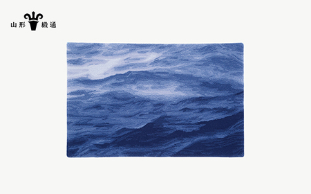 【山形緞通】UMI - Dark Blue (XS) [絨毯 じゅうたん ラグ カーペット oc-loume-db]