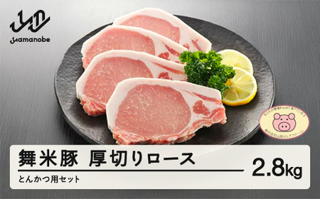 山辺のお米で育ったブランド豚「舞米豚」厚切りロースとんかつ用セット 2.8kg F20A-685