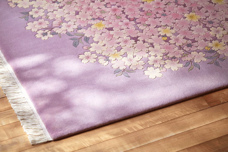 【山形緞通 古典ライン】『桜花図』（縦262×横262cm） F21A-176