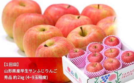 先行予約 2026年度発送【定期便3回】山形県産りんご三昧（早生サンふじ・シナノスイート・サンふじ）  F4A-0991