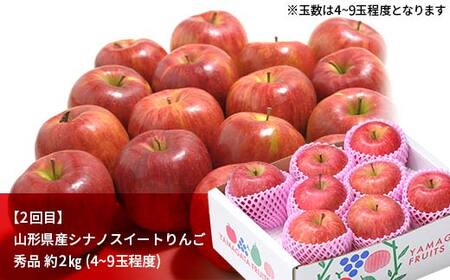 先行予約 2026年度発送【定期便3回】山形県産りんご三昧（早生サンふじ・シナノスイート・サンふじ）  F4A-0991