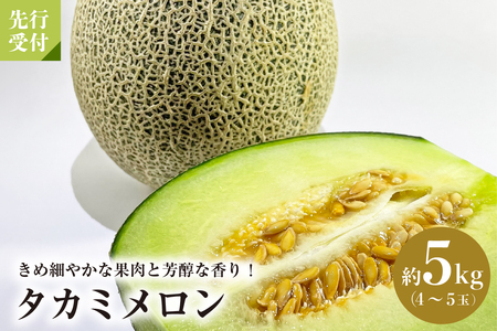【令和8年産】タカミメロン 約5kg（4玉～5玉）山形県河北町産【JAさがえ西村山】 