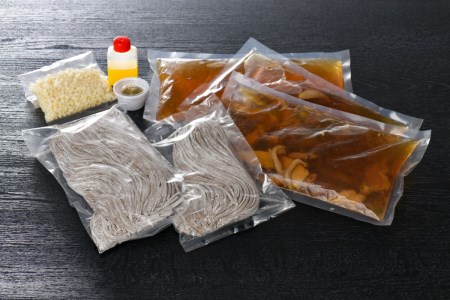 まる梅【謹製】 かほく谷地の温かい肉そば　生そば（約150g）×5人前セット！