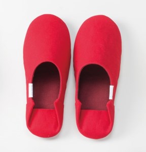 【レッド・Mサイズ】帆布バブーシュ1足 　選べるカラー 全７色 選べるサイズ S / M / L スリッパ ルーム シューズ 無地 来客用 おしゃれ かわいい プレゼント 新築祝い インテリア 在宅ワーク オフィス 洗濯機 丸洗い 職人 手作り ブランド 『ABE HOME SHOES』