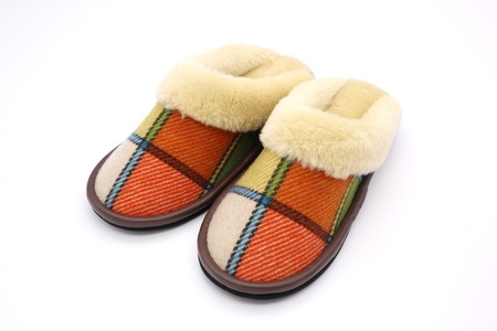 【Lサイズ・カラフル】ボア・ボアスリッパ 1足　【河内スリッパ】