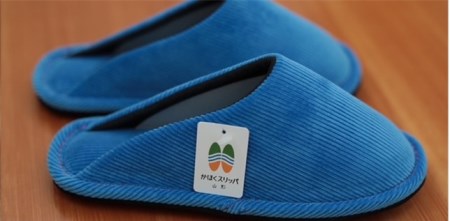 ☆ブルー・Lサイズ☆　選べる サイズ M / L 選べる カラー 全 8 色 単色 おしゃれ かわいい コーデュロイ ステッチ ユニセックス 綿100％生地 暖かい 軽い ギフト 贈り物 【河内スリッパ】