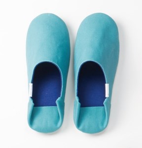 【ターコイズブルー・Mサイズ】帆布バブーシュ1足　選べるカラー 全７色 選べるサイズ S / M / L スリッパ ルーム シューズ 無地 来客用 おしゃれ かわいい プレゼント 新築祝い インテリア 在宅ワーク オフィス 洗濯機 丸洗い 職人 手作り ブランド 『ABE HOME SHOES』