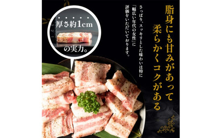 FYN6-189 【月山maltポーク】山形県産焼肉用豚バラ厚切り 300g 豚肉 山形県 西川町