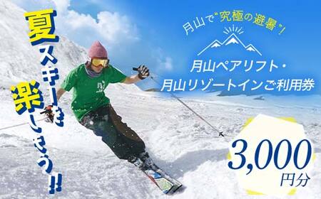 FYN9-391 山形県西川町 月山リゾート・スキー場で使える 月山観光開発利用券 3000円分