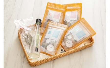 お好みの酢を入れてつくるハーブビネガー（ボトル付き）​と朝摘みハーブのブレンドティー4種 ブレンド 朝摘み ハーブ ビネガー 酢 北海道 北広島市