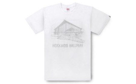 ボールパークTシャツ(デッサン)ホワイト Sサイズ 北海道北広島市