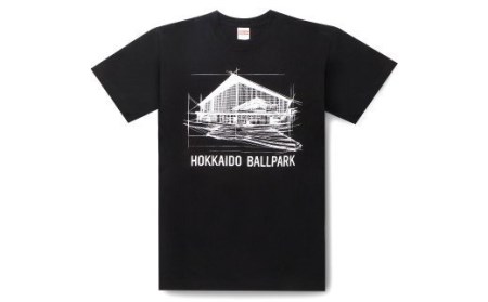 ボールパークTシャツ(デッサン)ブラック Lサイズ 北海道北広島市