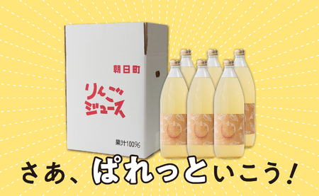 りんご 果汁100％！ りんごジュース セット 1L 6本 山形県 朝日町産 ストレート リンゴジュース リンゴ ジュース