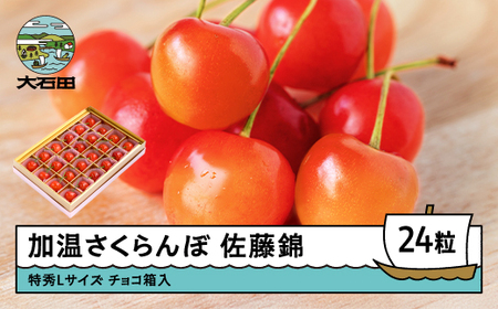 加温 さくらんぼ 佐藤錦 特秀Lサイズ 24粒 プレゼント ギフト チョコ箱入 2026年産 令和8年産 山形県産 ns-sntlc24