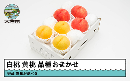 【先行予約】  もも 白桃＆有袋黄桃 秀品 品種おまかせ 約2kg 化粧箱入りフルーツ 果物 2026年産 令和8年産 山形県産 ns-mohot2
