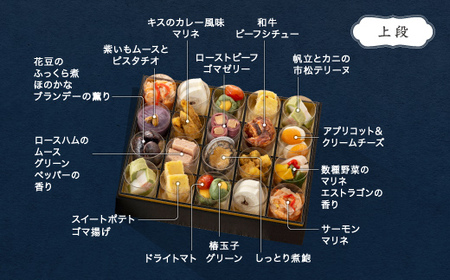 【12月31日配送】おせち 冷蔵 レストランヒロミチ 監修 フレンチおせち ＜フルール＞ あわび やまがた地鶏 洋風 27品 約2~3人前 重箱 お節 支援 【大石田町発足70周年記念】rh-ocftf