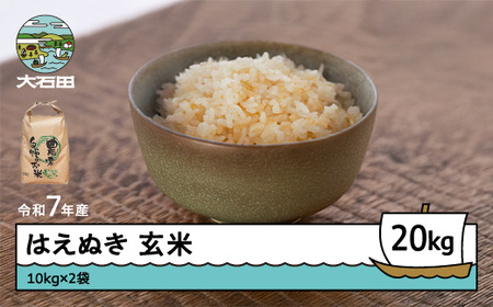 お米 米 令和7年産 はえぬき 玄米 1月以降順次発送 20kg 10kg×2袋 山形