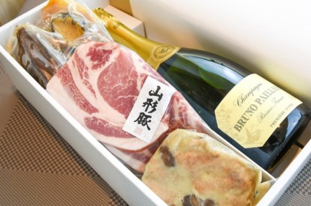レストランヒロミチ 故郷フレンチセット 赤ワイン付き
