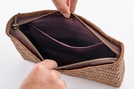 山ぶどう かごバッグ 菱形網代編みセカンドバック tm-kgtcx