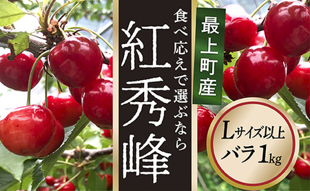 【令和6年産予約】 さくらんぼ「紅秀峰」 Lサイズ以上　バラ1kg