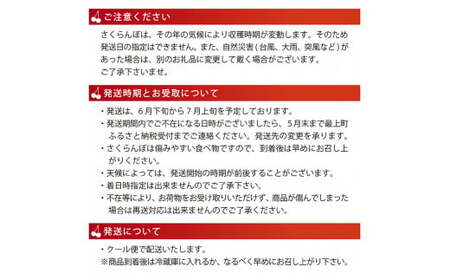 【令和6年産予約】 さくらんぼ「紅秀峰」 Lサイズ以上　バラ1kg