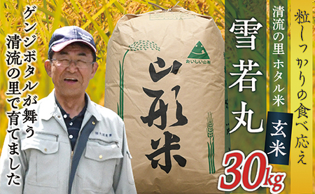 令和7年産【玄米】最上町産 ホタル米雪若丸30kg×1袋