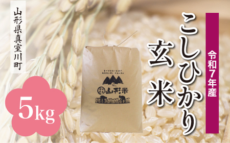 ＜令和7年産米＞ 令和8年8月下旬発送 こしひかり 【玄米】 5kg （5kg×1袋） 山形県真室川町　◆RR7K05M-G2608C