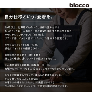blocco LEON（レオン）3人掛け［肘クッション×2個付き／手洗い可能生地］