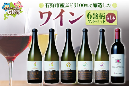 石狩市産ぶどう100％で醸造したワイン6銘柄フルセット