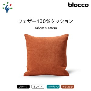 blocco フェザー100％ クッション（48×48cm） 460092 ブラック
