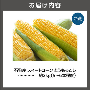 石狩産 スイートコーンとうもろこし（2.0kg以上 約5～6本）｜トウモロコシ とうきび 北海道 石狩市