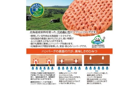 ＜ホクビー＞北海道穴のあいたビーフハンバーグ(150g×6)【高島屋選定品】7-017