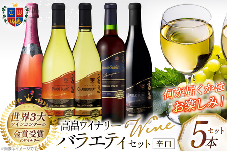 ワイン おまかせ バラエティ 辛口 5本 セット [高畠ワイナリー 山形県 高畠町 tk06ays730026]