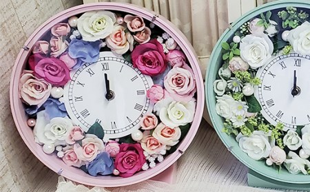 薔薇の花時計／ピンク F20B-457