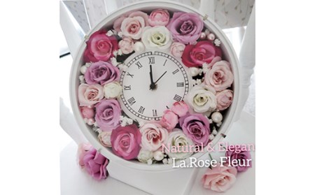 薔薇の花時計／ホワイト F20B-459
