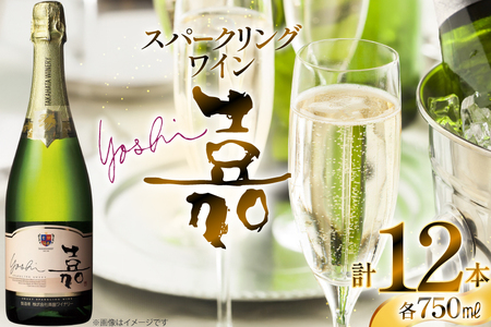 スパークリング 嘉 yoshi スパークリング スウィート 750ml 12本 [小田部商店 山形県 高畠町 tk06ayt180131]