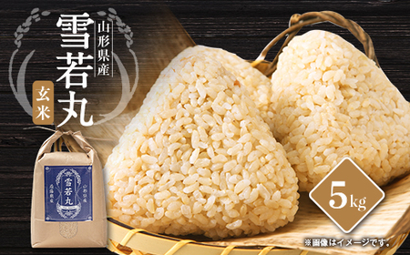 山形県川西町産　雪若丸　玄米5kg_ 玄米 米 こめ コメ_【1462420】