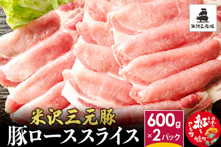 米沢三元豚 ローススライス 1.2kg (600g×2P) 豚肉 ブランド肉 お肉