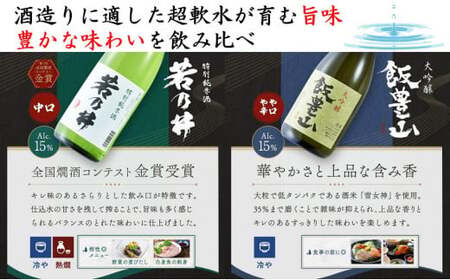 日本酒飲み比べ　飯豊の地酒セット　大吟醸「飯豊山」、特別純米酒「若乃井」