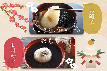 梅木もち屋 庄内産『でわのもち』を使用した杵つき餅 380g×3袋 柔らかくよく伸びる 丸もち お雑煮 正月 丸餅 おもち 個包装 6000円 6千円