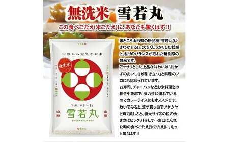 【定期便】無洗米雪若丸 5kg×6ヶ月連続 計30kg(4月～9月) [1386T04]